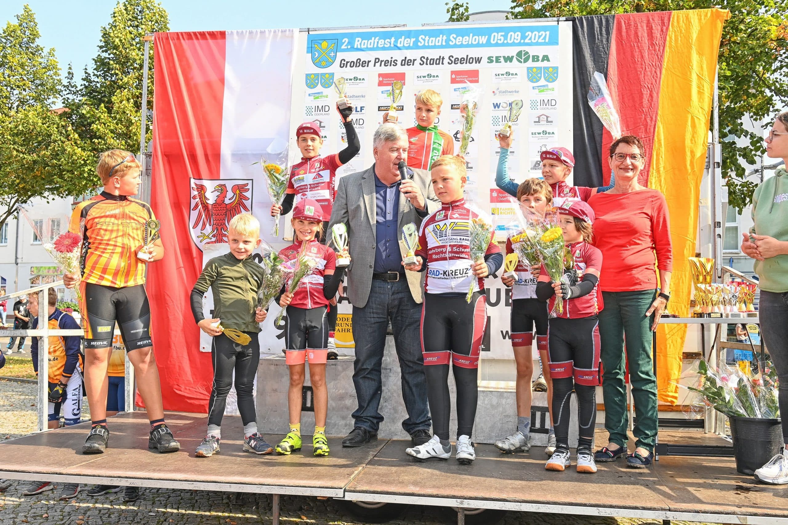 Seelow U13 Anfaengerrennen 2 Platz Fabian Trachte 3 Platz Emil Noeppert