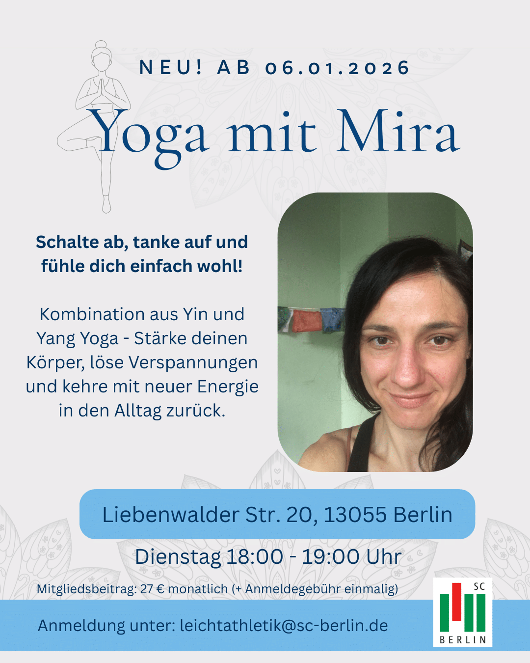 Yoga mit Mira 2026 Instagram mit Beitrag